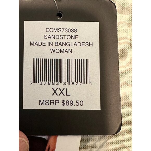 Ellen Tracy Lace-Up Linen Tunic Top XXL Sandstone - Picture 5 of 8